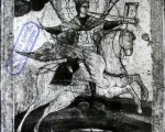 Ruski majstor (Povoložje). Arhanđel Mihailo na konju pol. XVIII v, tempera na dasci, 39 X 32,5 X 2 cm